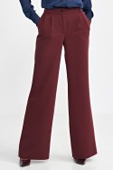 Spodnie z zakładkami wide leg SD102 Bordo - Nife Nife Spodnie z zakładkami wide leg SD102 Bordo - Nife Nife