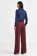 Spodnie z zakładkami wide leg SD102 Bordo - Nife Nife Spodnie z zakładkami wide leg SD102 Bordo - Nife Nife