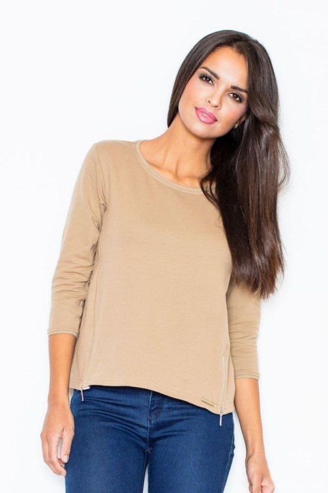 Bluza Damska Model 339 Beige - Figl Figl Bluza Damska Model 339 Beige - Figl Figl