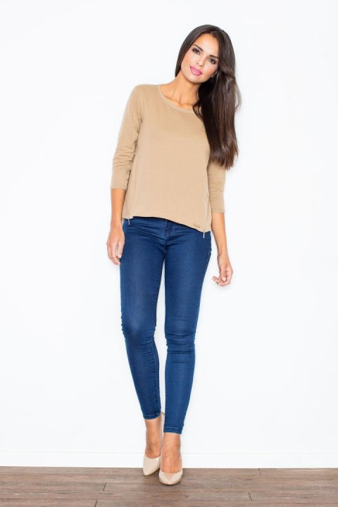Bluza Damska Model 339 Beige - Figl Figl Bluza Damska Model 339 Beige - Figl Figl
