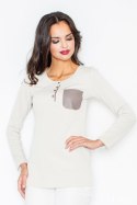 Bluzka Model M156 Beige - Figl Figl