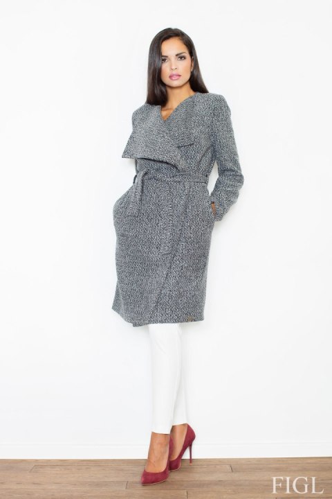Płaszcz Damski Model M408 Grey - Figl Figl Płaszcz Damski Model M408 Grey - Figl Figl