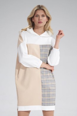 Sukienka Moddel M755 Ecru/Beige/Wzór 121 - Figl Figl