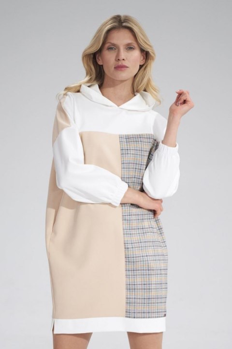 Sukienka Moddel M755 Ecru/Beige/Wzór 121 - Figl Figl Sukienka Moddel M755 Ecru/Beige/Wzór 121 - Figl Figl