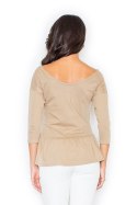 Bluzka Model 233 Beige - Figl Figl Bluzka Model 233 Beige - Figl Figl
