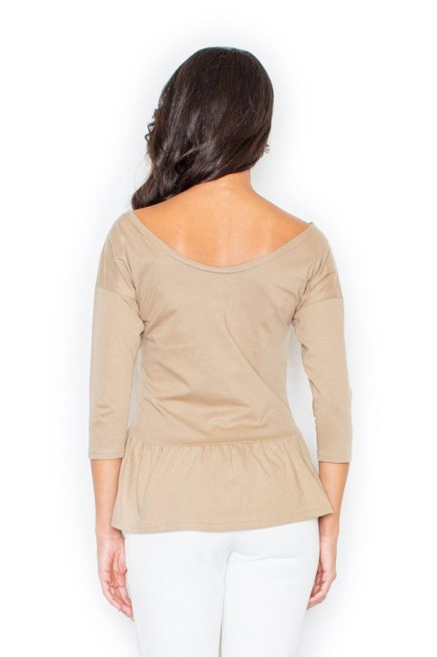 Bluzka Model 233 Beige - Figl Figl Bluzka Model 233 Beige - Figl Figl