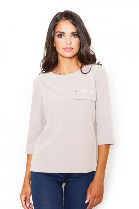 Bluzka Model M393 Beige - Figl Figl Bluzka Model M393 Beige - Figl Figl