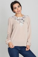 Bluzka Model M549 Beige - Figl Figl Bluzka Model M549 Beige - Figl Figl