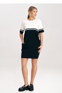 Sukienka Model M1028 Black/Ecru - Figl Figl Sukienka Model M1028 Black/Ecru - Figl Figl
