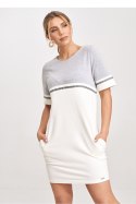 Sukienka Model M1028 Ecru/Grey - Figl Figl Sukienka Model M1028 Ecru/Grey - Figl Figl