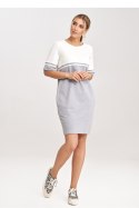 Sukienka Model M1028 Grey/Ecru - Figl Figl Sukienka Model M1028 Grey/Ecru - Figl Figl