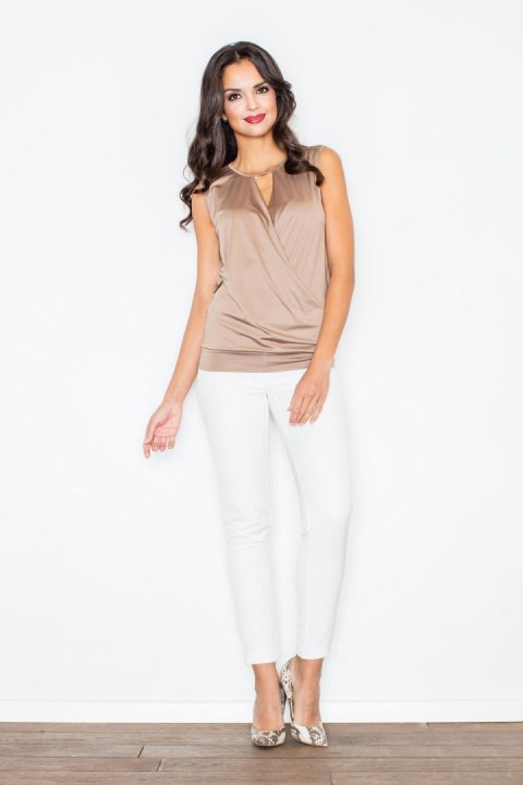 Bluzka Model 337 Beige - Figl Figl Bluzka Model 337 Beige - Figl Figl