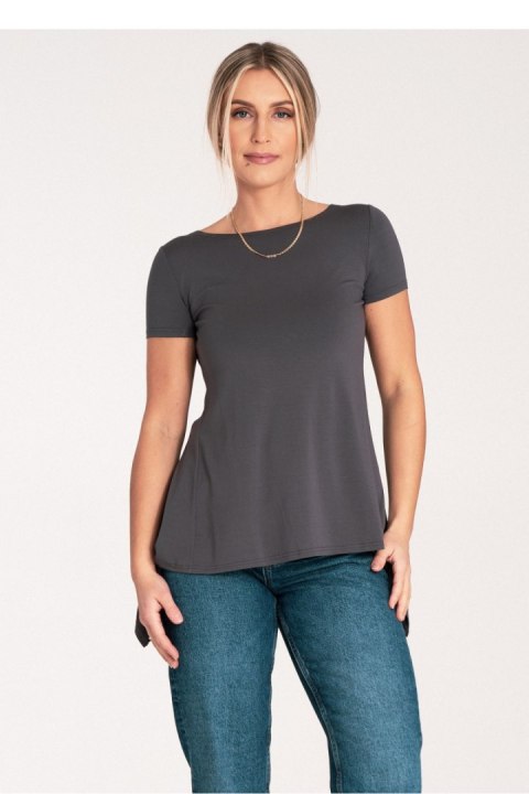 Bluzka Model M1051 Dark Grey - Figl Figl Bluzka Model M1051 Dark Grey - Figl Figl
