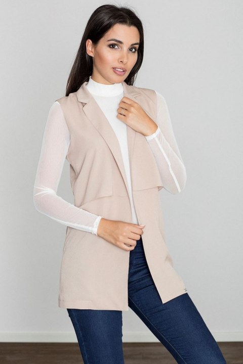 Kamizelka Damska Model M560 Beige - Figl Figl Kamizelka Damska Model M560 Beige - Figl Figl