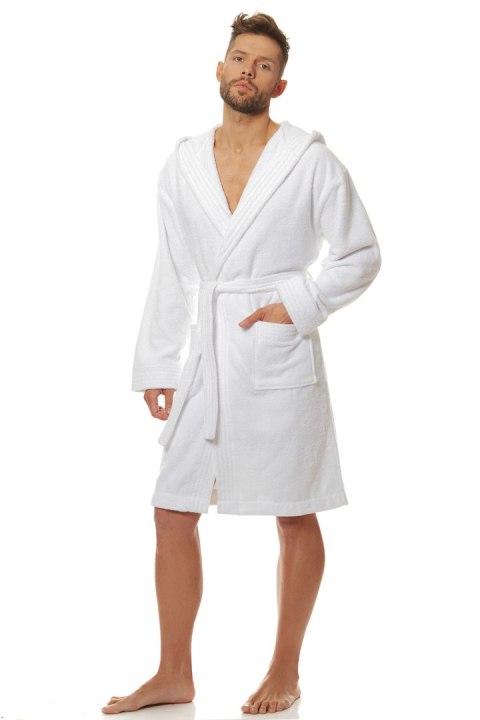 Szlafrok Męski Model 2103 White - L&L collection L&L collection Szlafrok Męski Model 2103 White - L&L collection L&L collection