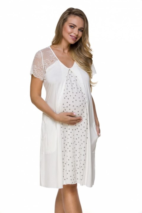 Koszulka nocna Koszula Nocna Ciążowa Model 3118 White - Lupo Line Lupo Line Koszulka nocna Koszula Nocna Ciążowa Model 3118 White - Lupo Line Lupo Line