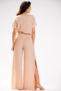 Spodnie Damskie ModelA589 Beige - awama Awama Spodnie Damskie ModelA589 Beige - awama Awama