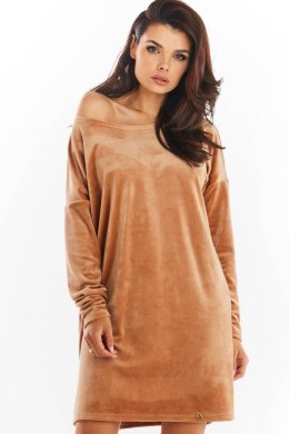 Sukienka Model A370 Beige Welur - awama Awama