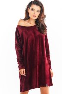 Sukienka Model A370 Bordo Welur - awama Awama Sukienka Model A370 Bordo Welur - awama Awama