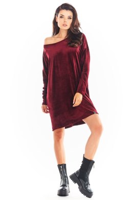 Sukienka Model A370 Bordo Welur - awama Awama