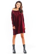 Sukienka Model A370 Bordo Welur - awama Awama Sukienka Model A370 Bordo Welur - awama Awama