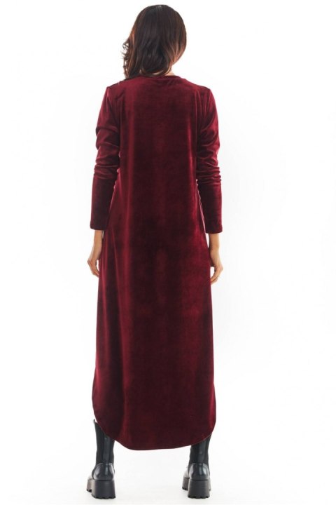 Sukienka Model A379 Bordo Welur - awama Awama Sukienka Model A379 Bordo Welur - awama Awama