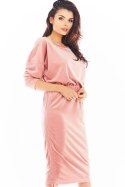 Sukienka Model A405 Welur Pink - awama Awama Sukienka Model A405 Welur Pink - awama Awama