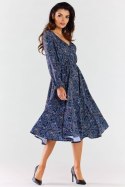 Sukienka Model A466 Navy Pattern - awama Awama Sukienka Model A466 Navy Pattern - awama Awama