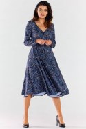 Sukienka Model A466 Navy Pattern - awama Awama Sukienka Model A466 Navy Pattern - awama Awama