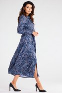 Sukienka Model A467 Navy Pattern - awama Awama Sukienka Model A467 Navy Pattern - awama Awama