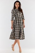 Sukienka Model A489 Brown/Beige - awama Awama Sukienka Model A489 Brown/Beige - awama Awama