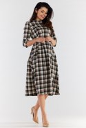 Sukienka Model A489 Brown/Beige - awama Awama Sukienka Model A489 Brown/Beige - awama Awama