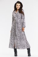 Sukienka Model A665 Black/White Pattern - awama Awama Sukienka Model A665 Black/White Pattern - awama Awama