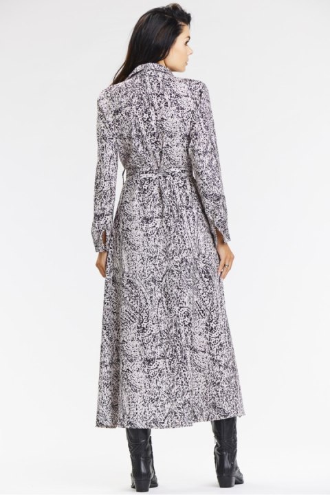 Sukienka Model A665 Black/White Pattern - awama Awama Sukienka Model A665 Black/White Pattern - awama Awama