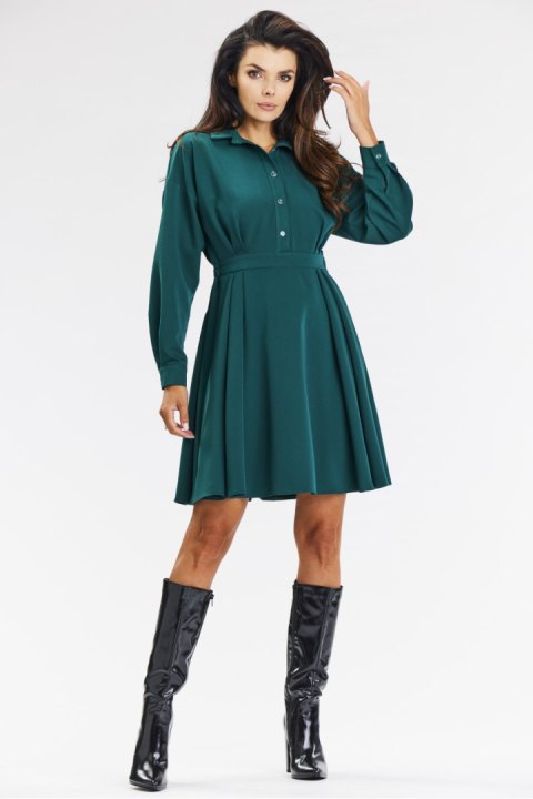 Sukienka Model A668 Bottle Green - awama Awama Sukienka Model A668 Bottle Green - awama Awama