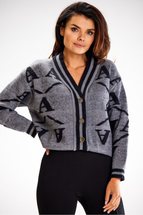 Sweter Damski Model A614 Grey - awama Awama Sweter Damski Model A614 Grey - awama Awama