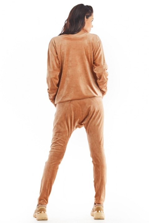 Spodnie Damskie Model A377 Beige Welur - awama Awama Spodnie Damskie Model A377 Beige Welur - awama Awama