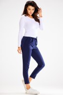 Spodnie Damskie Model A600 Navy - awama Awama Spodnie Damskie Model A600 Navy - awama Awama
