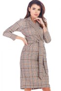 Sukienka Model A362 Brown Krata - awama Awama Sukienka Model A362 Brown Krata - awama Awama