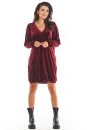 Sukienka Model A378 Bordo Welur - awama Awama Sukienka Model A378 Bordo Welur - awama Awama