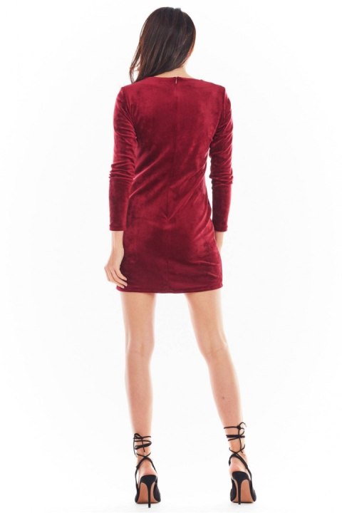 Sukienka Model A404 Welur Bordo - awama Awama Sukienka Model A404 Welur Bordo - awama Awama