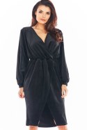 Sukienka Model A406 Welur Black - awama Awama Sukienka Model A406 Welur Black - awama Awama