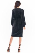 Sukienka Model A406 Welur Black - awama Awama Sukienka Model A406 Welur Black - awama Awama