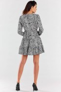 Sukienka Model A470 Black/White Pattern - awama Awama Sukienka Model A470 Black/White Pattern - awama Awama