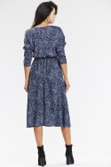 Sukienka Model A666 Navy Pattern - awama Awama Sukienka Model A666 Navy Pattern - awama Awama