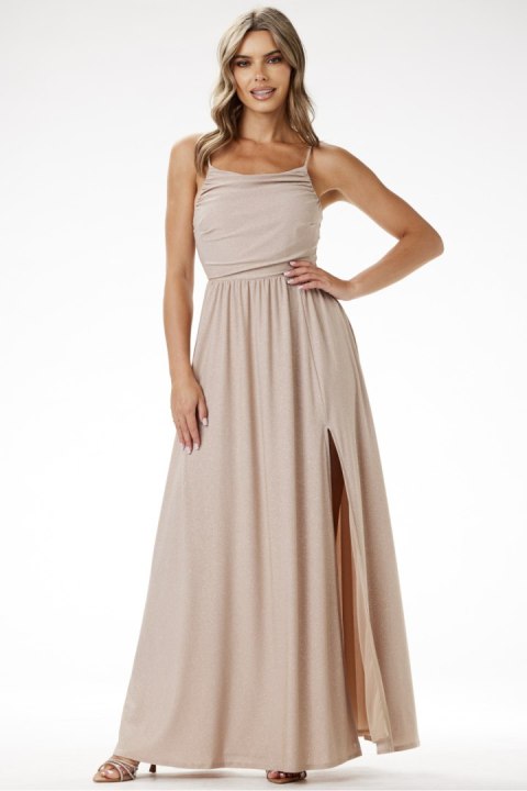 Sukienka Model A696 Beige - awama Awama Sukienka Model A696 Beige - awama Awama