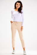 Spodnie Damskie Model A600 Beige - awama Awama Spodnie Damskie Model A600 Beige - awama Awama