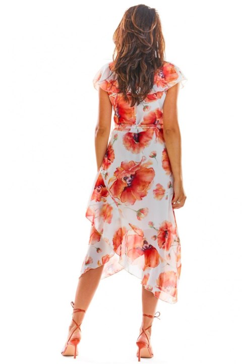 Sukienka Model A308 Red Flowers - awama Awama Sukienka Model A308 Red Flowers - awama Awama