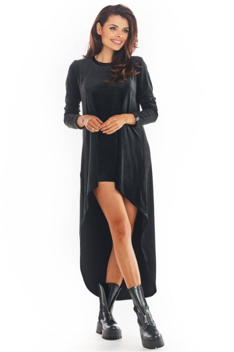 Sukienka Model A379 Black Welur - awama Awama Sukienka Model A379 Black Welur - awama Awama