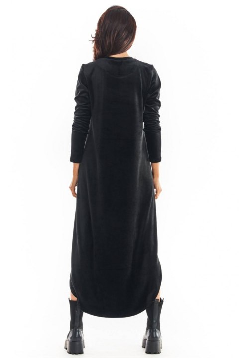 Sukienka Model A379 Black Welur - awama Awama Sukienka Model A379 Black Welur - awama Awama